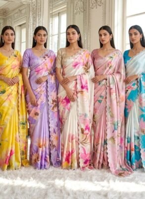 Beautiful Silk Saree With Cut Work