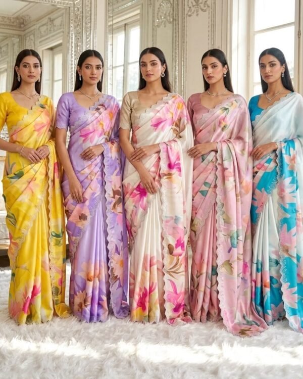 Beautiful Silk Saree With Cut Work