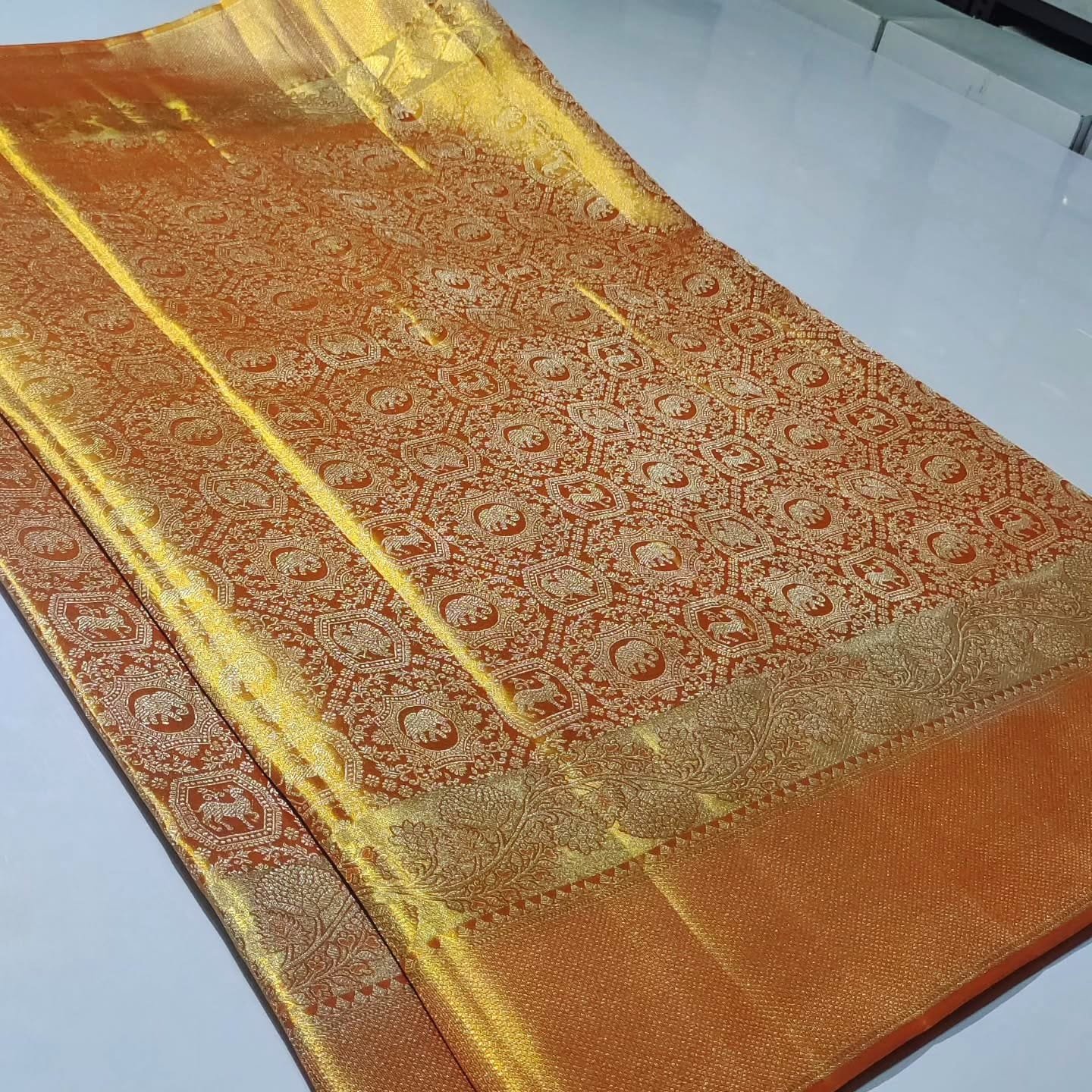 Bridal wear pure kanchipattu resham warp meenakari designs 2 Bridal wear pure kanchipattu resham warp meenakari designs - Image 2