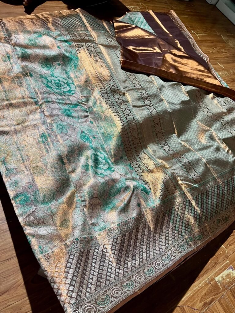 Exclusive wedding collection pure kanchipattu resham Meenakari 1g premium quality 38 Exclusive wedding collection pure kanchipattu resham Meenakari 1g premium qualityPremium pure Kanchipuram tissue meenakari floral brocade designs 1