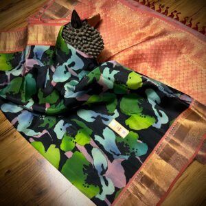 Kanchipuram silk with digital print