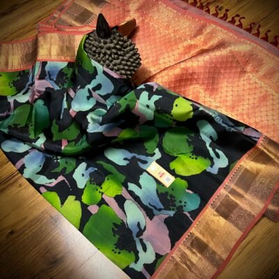 Kanchipuram silk with digital print