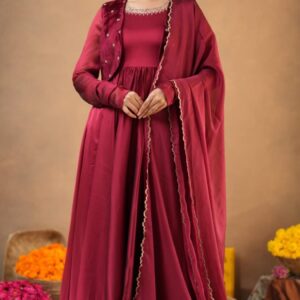 Monica 4-In-1 Anarkali Dress In Red