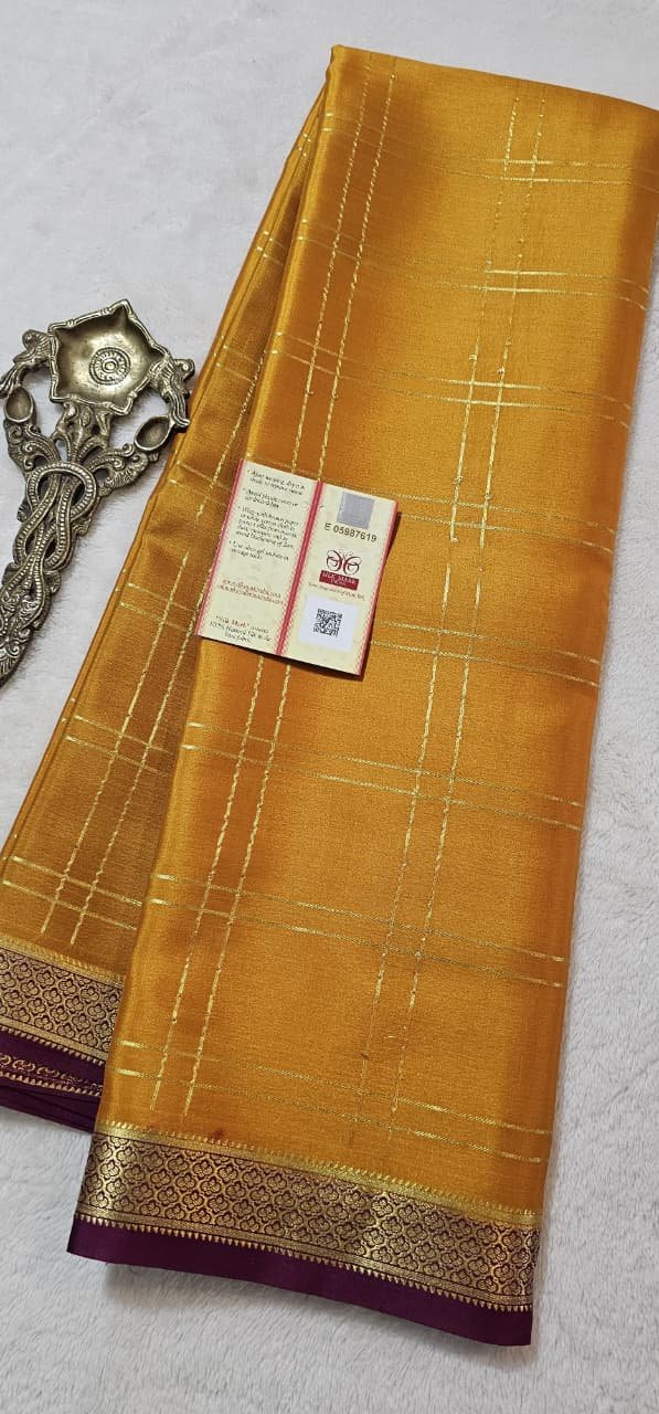 Pure crepe Mysore silk sarees 4 Pure crepe Mysore silk sarees - Image 4