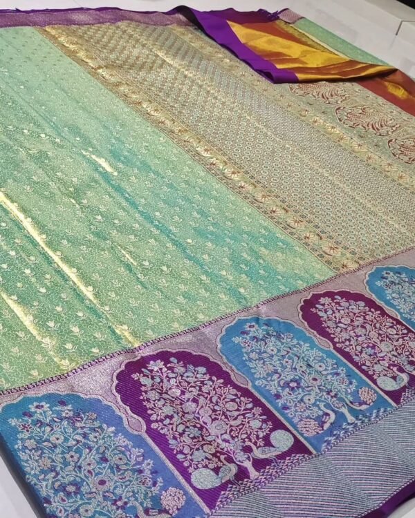 Pure kanchipattu tissue meenakari 1g premium designs 