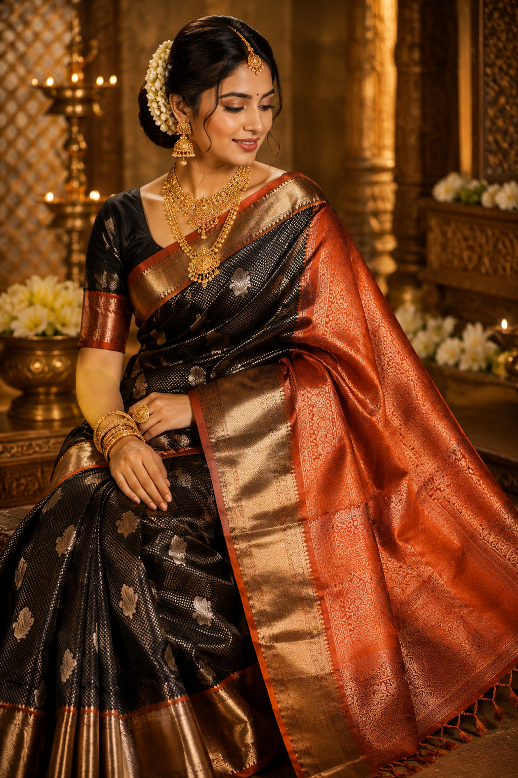 Special Pure kanjivaram silk brocade 1 Pure silk handloom lightweight saree
