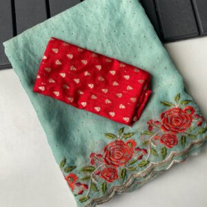 Pure soft satin georgette saree