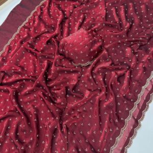 Space Silk Saree Jharkhan Work