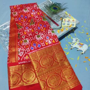 Special ikkat designer kanchi border silk sarees