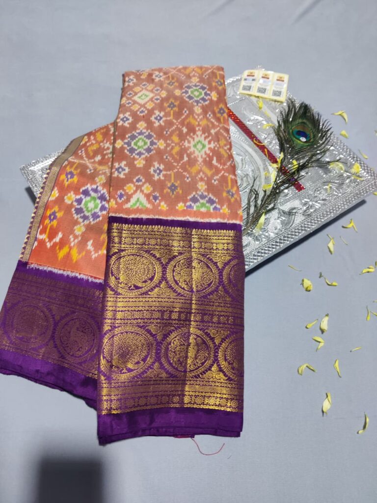 Special ikkat designer kanchi border silk sareesWhatsApp Image 2025 09 29 at 10.45.20 AM