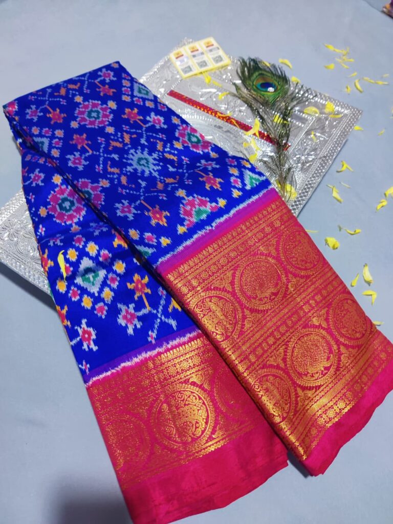 Special ikkat designer kanchi border silk sareesWhatsApp Image 2025 09 29 at 10.45.21 AM