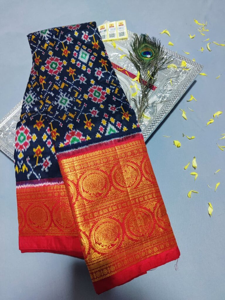 Special ikkat designer kanchi border silk sareesWhatsApp Image 2025 09 29 at 10.45.22 AM 2