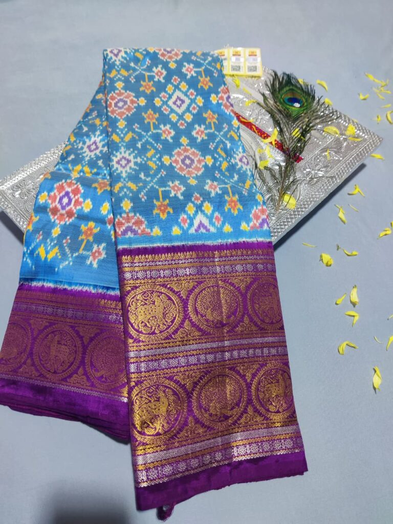 Special ikkat designer kanchi border silk sareesWhatsApp Image 2025 09 29 at 10.45.22 AM 3