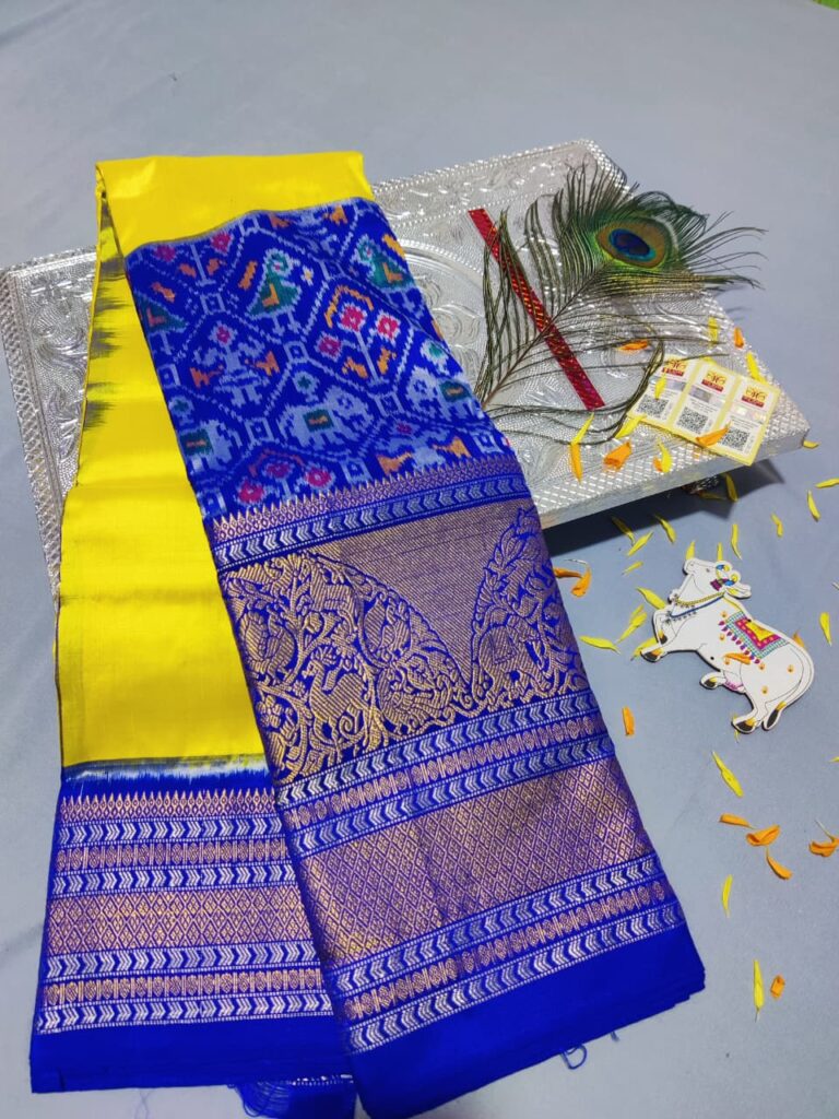Special ikkat designer kanchi border silk sareesWhatsApp Image 2025 09 29 at 10.45.22 AM