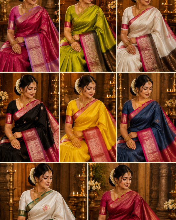 Traditional elegant Kanchipuram pure silk saree