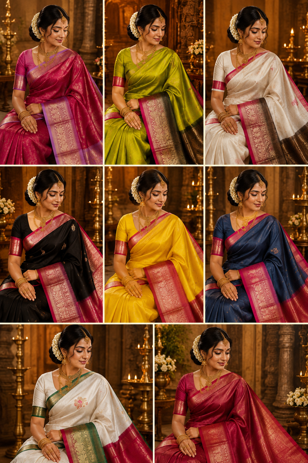 Traditional elegant Kanchipuram pure silk saree 1 Traditional elegant Kanchipuram pure silk saree