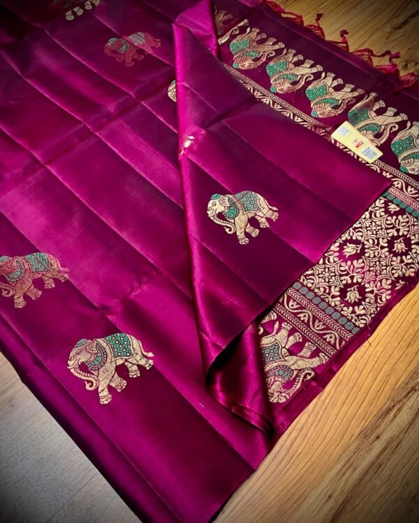 Traditional elegant Kanchipuram pure silk saree