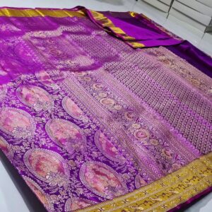 Exclusive wedding collection pure kanchipattu resham Meenakari 1g premium quality 