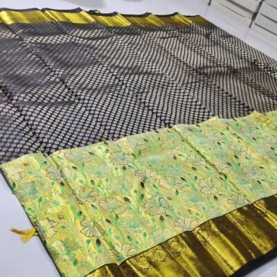 Premium pure kanchipattu handloom resham warp designs 