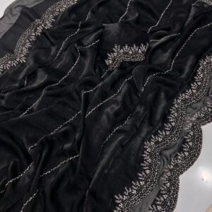 Chiffon Jarkhan Dimond Work Saree