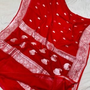 Banarasi handloom pure khaddi chiffon saree made by handloom