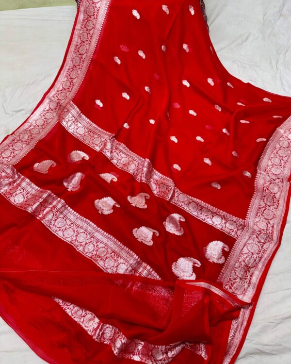 Banarasi handloom pure khaddi chiffon saree made by handloom