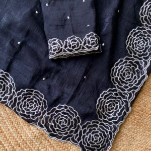 Crunchy Silk Saree Black