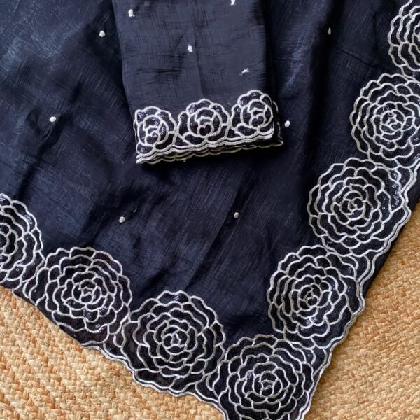 Crunchy Silk Saree Black