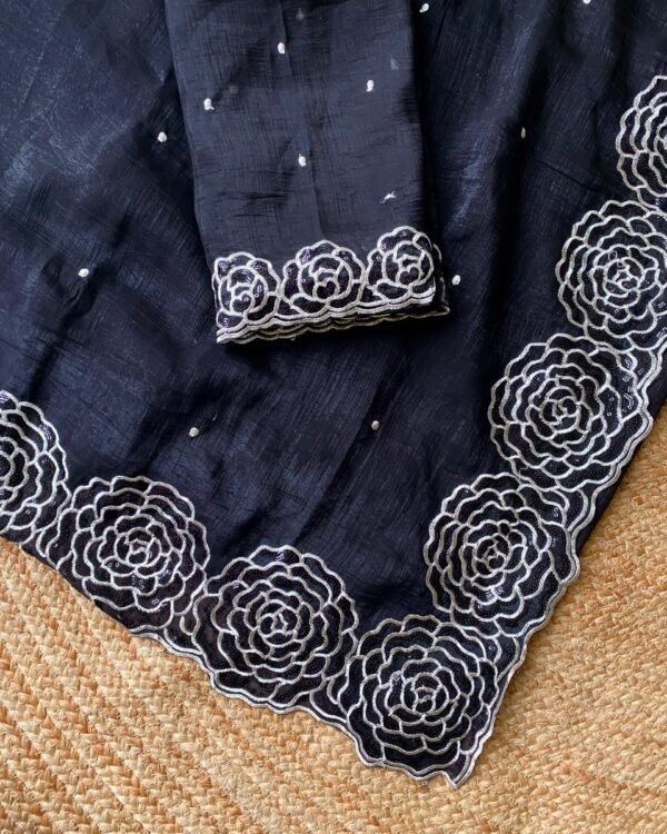 Crunchy Silk Saree Black