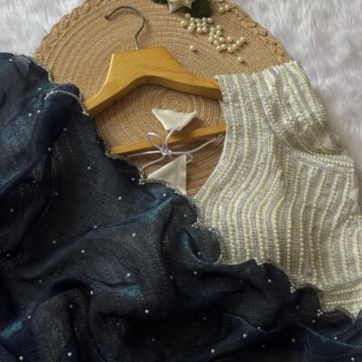 Crushed silk saree