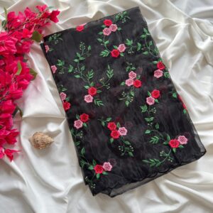 Elegant Black Organza Saree
