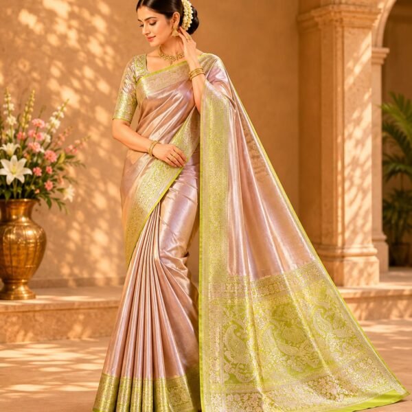 Exclusive 1gm kanchipattu tissue Meenakari