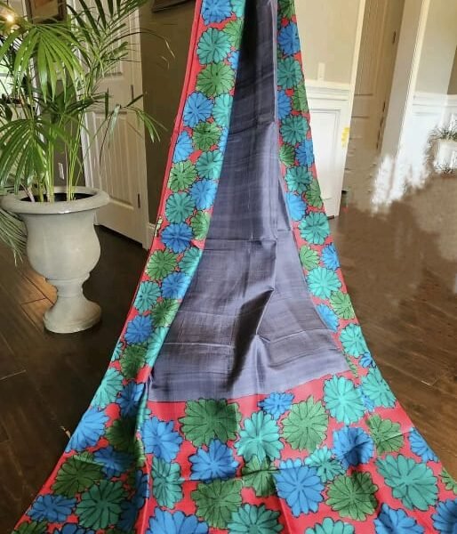Exclusive Bishnupuri Handloom pure silk hand-painted saree