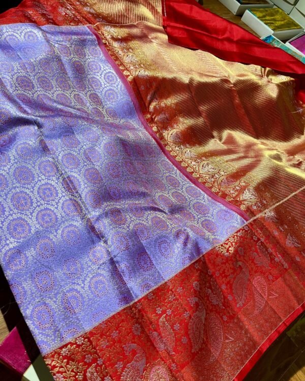 Exclusive Pure Kanchipattu Tissue Meenakari 1g