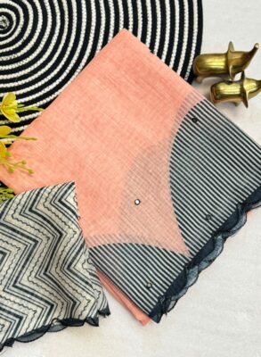Launching new Soft Linen cotton Digital printed saree