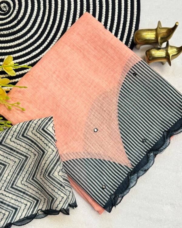 Launching new Soft Linen cotton Digital printed saree