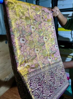 New 1gm Pure kanchipattu meenakari brocade
