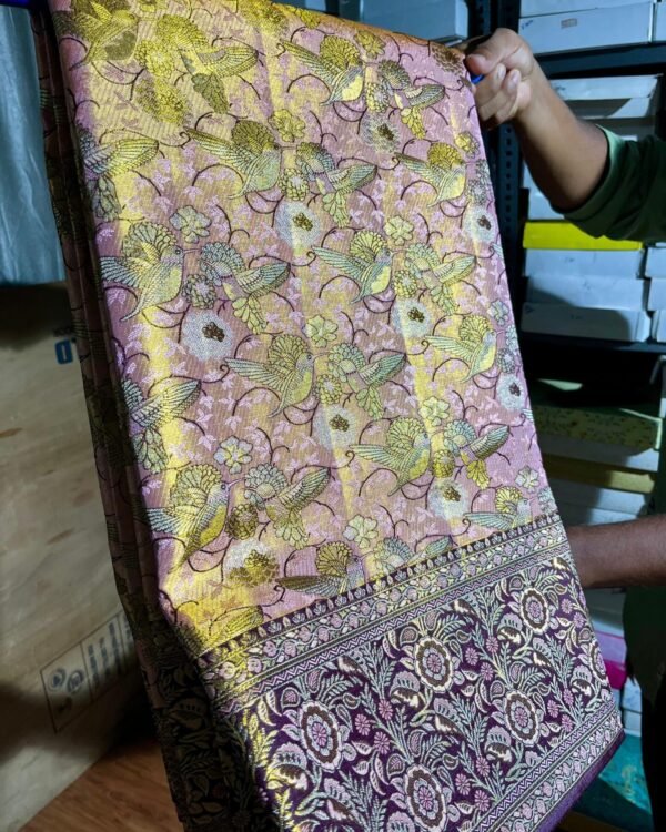 New 1gm Pure kanchipattu meenakari brocade