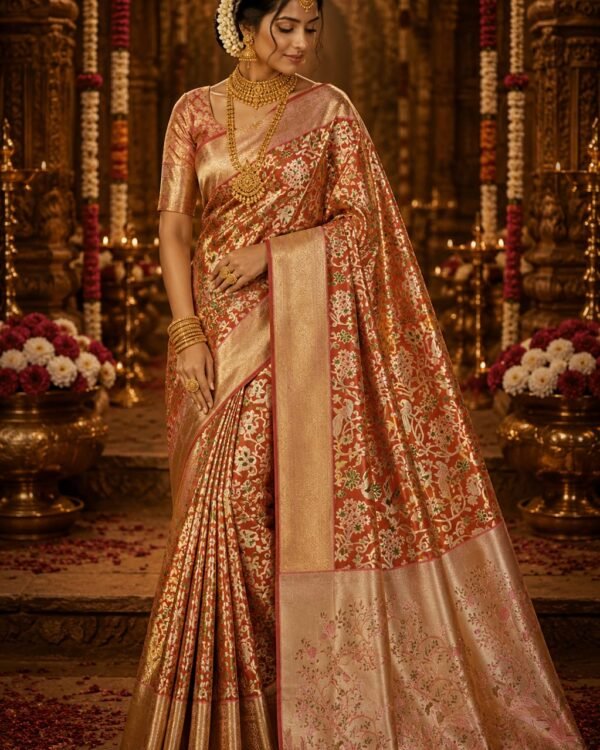New Meenakari 1g premium Kanchipuram 100% Pure