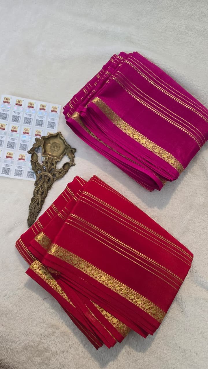 New Pure crepe Mysore silk sarees 3 New Pure crepe Mysore silk sarees - Image 3