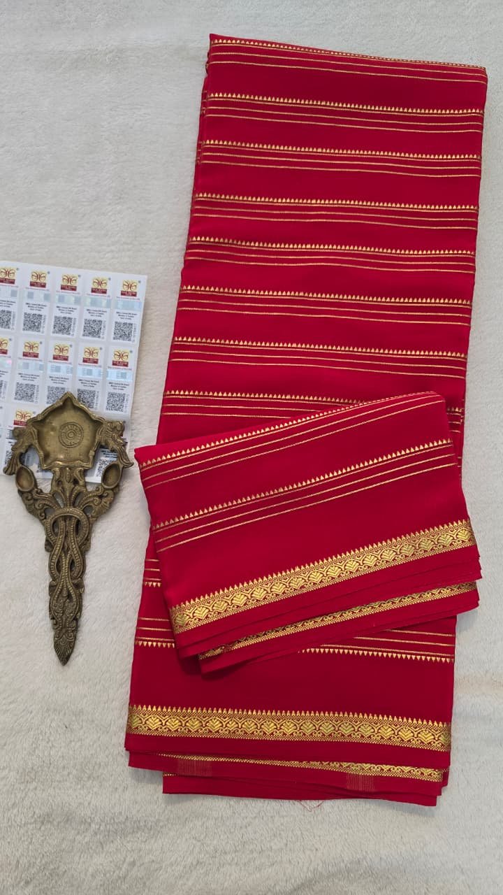 New Pure crepe Mysore silk sarees 6 New Pure crepe Mysore silk sarees - Image 6