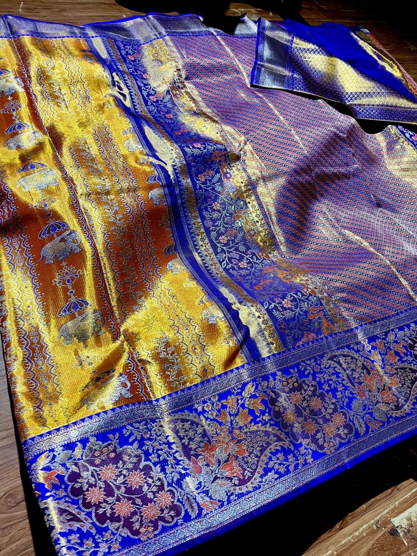 New arrival pure kanchipattu tissue edge to edge Meenakari 16 New arrival pure kanchipattu tissue edge to edge Meenakari1