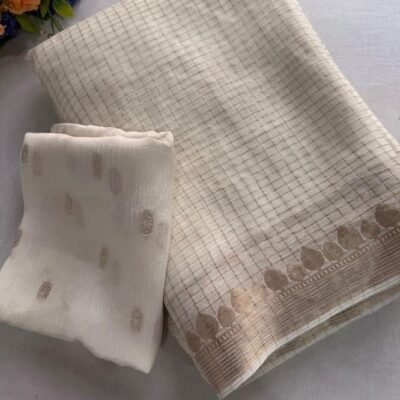 Pure Georgette Viscose Chex Saree