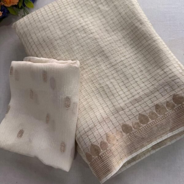 Pure Georgette Viscose Chex Saree