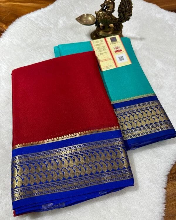 Pure crepe Mysore silk sarees