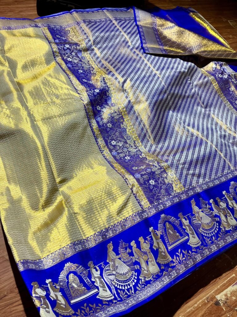 Pure kanchipattu handwoven tissue jari 21 Pure kanchipattu handwoven tissue jari