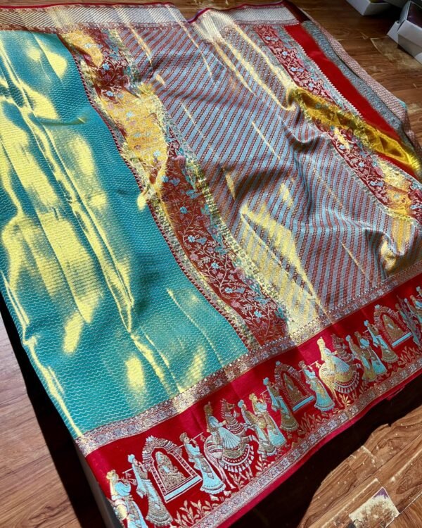 Pure kanchipattu pastle ones tissue floral jari