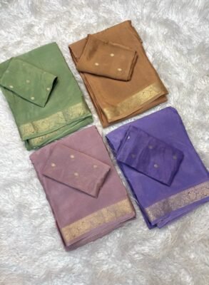 Pure viscose chinnon saree