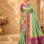 Special Pure kanchipattu resham Meenakari 1g design