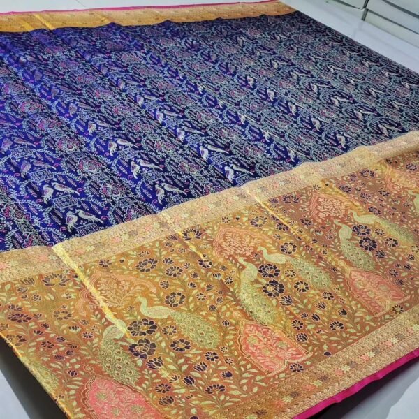 New Pure kanchipattu resham warp meenakari 1g